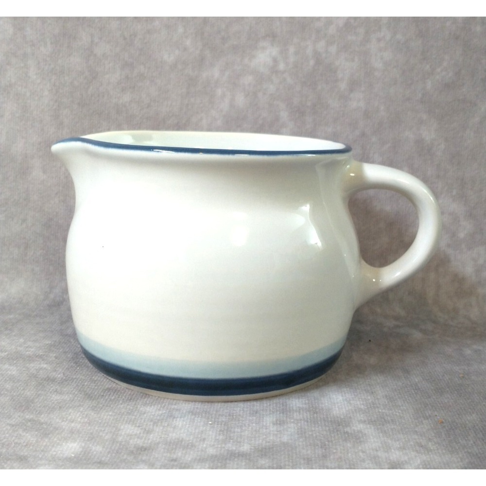 Pfaltzgraff SKY Gravy Pitcher White‎ w/Blue Bands Stripes